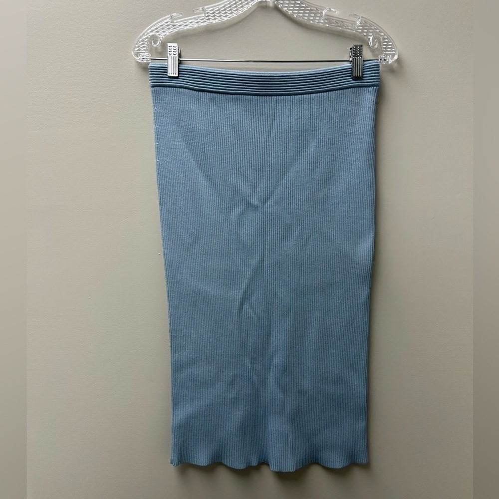 Michael Kors Light Blue Ribbed Pencil Skirt